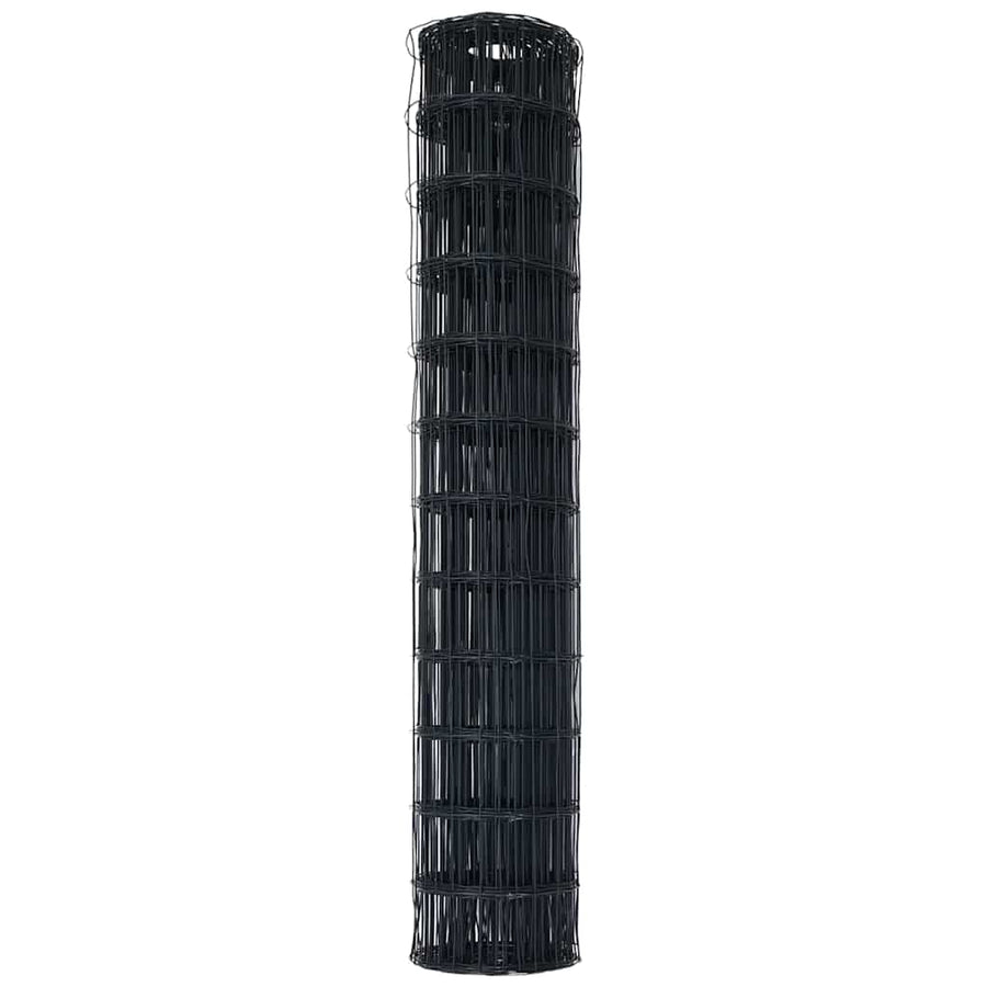 Euro Hek Grijs 1,4 x 10 m PVC-gecoat ijzer