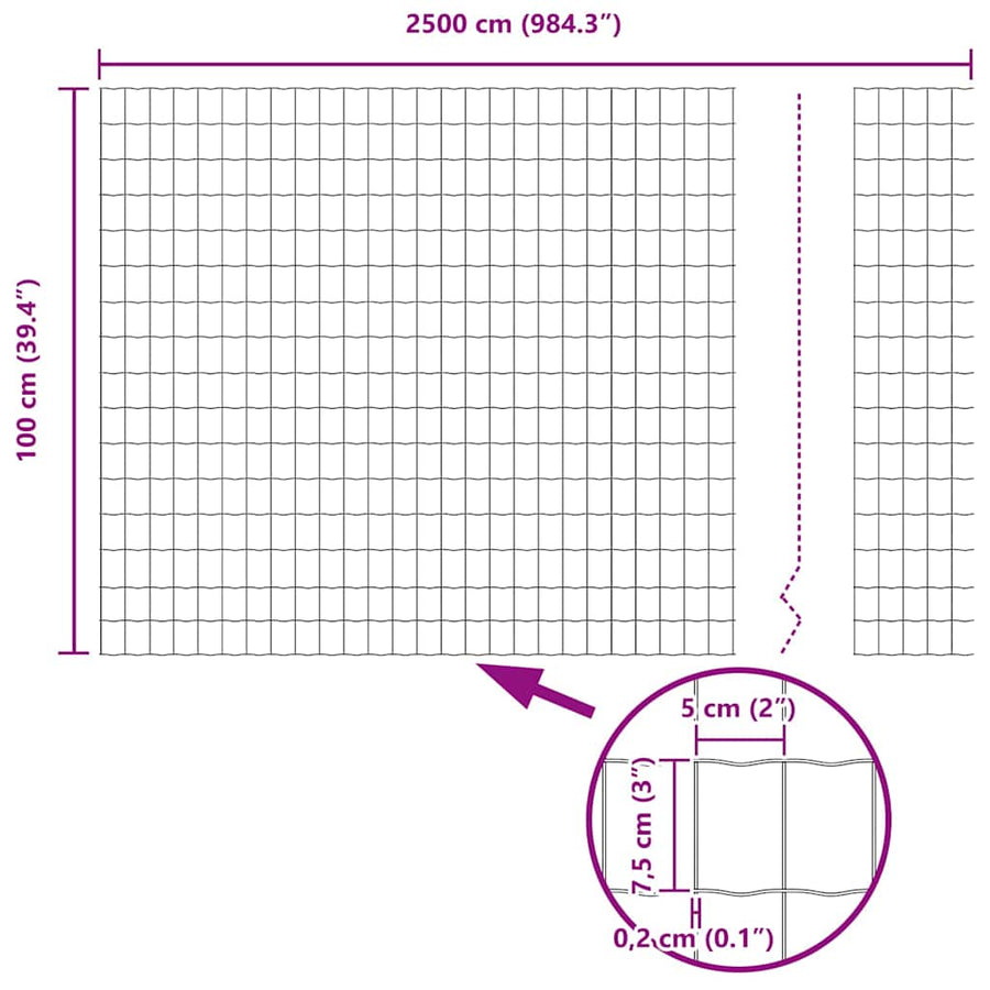 Euro Hek Grijs 1 x 25 m PVC-gecoat ijzer