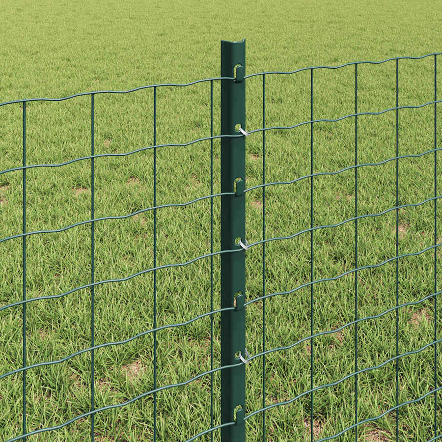 Afrasteringspaal 22 Pcs Groen Staal Staal/groen