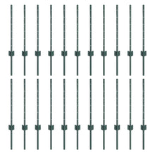 Afrasteringspaal 22 Pcs Groen Staal Staal/groen