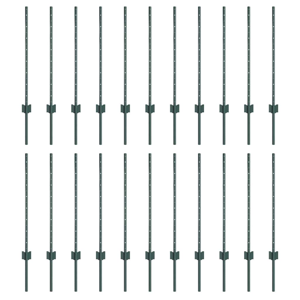 Hekpalen 22 Pcs Groen Staal Staal/groen