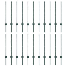 Hekpalen 22 Pcs Groen Staal Staal/groen