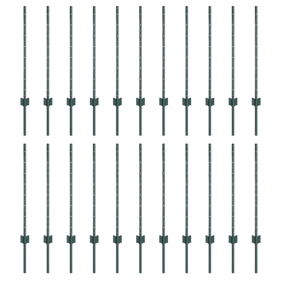 Hekpalen 22 Pcs Groen Staal Staal/groen