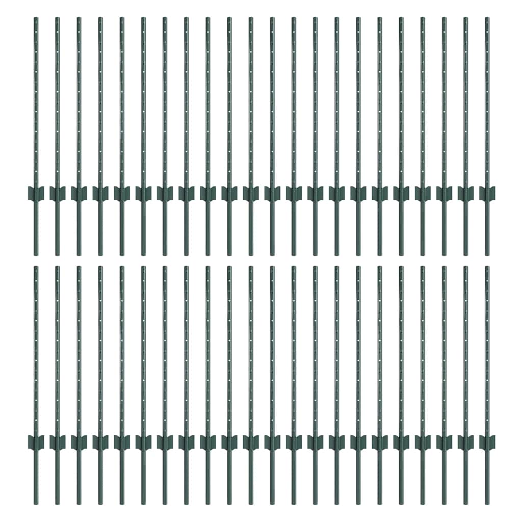 Hekpalen 44 Pcs Groen Staal Staal/groen