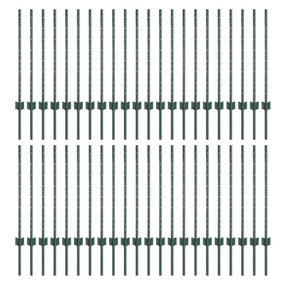 Hekpalen 44 Pcs Groen Staal Staal/groen