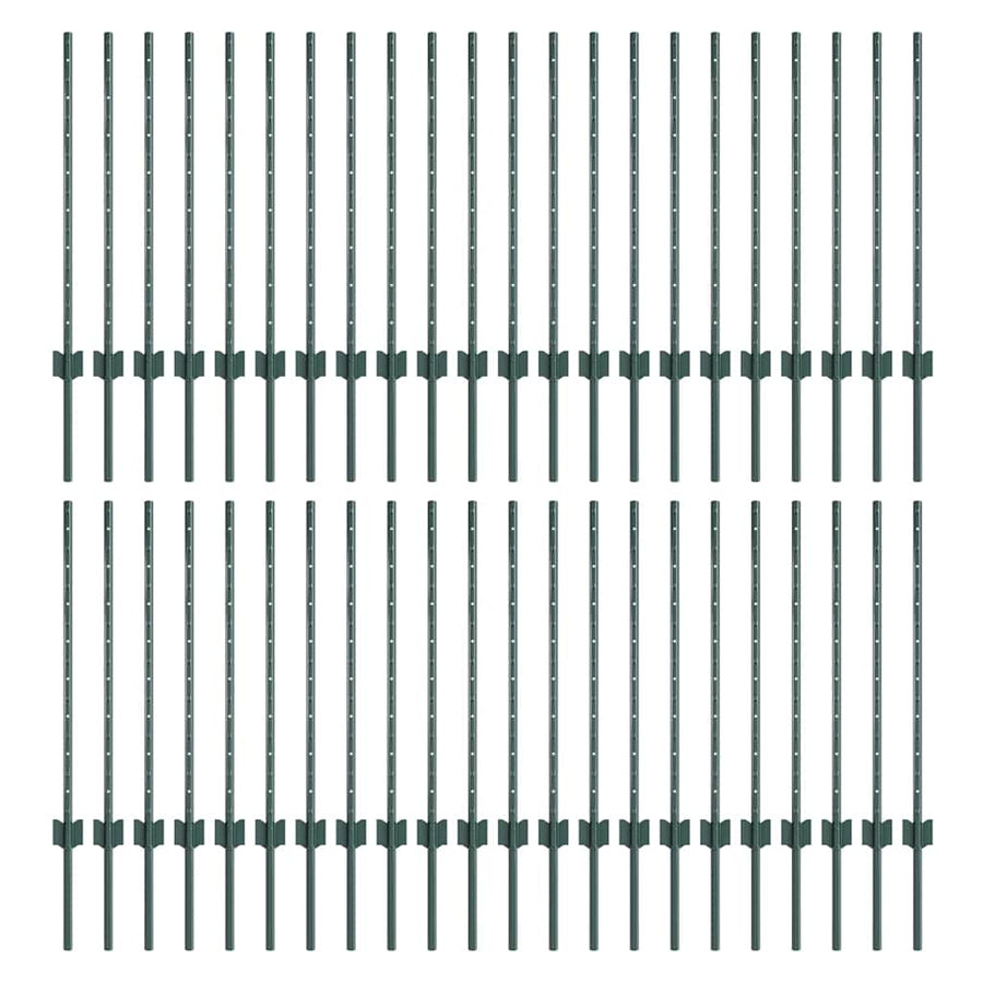 Hekpalen 44 Pcs Groen Staal Staal/groen