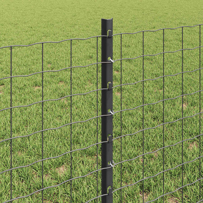 Afrasteringspaal 22 pcs Grijs 100 cm Staal