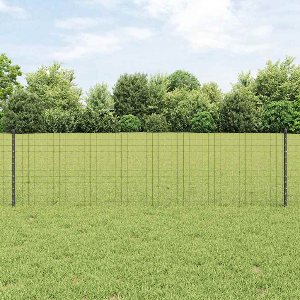 Afrasteringspaal 22 pcs Grijs 100 cm Staal