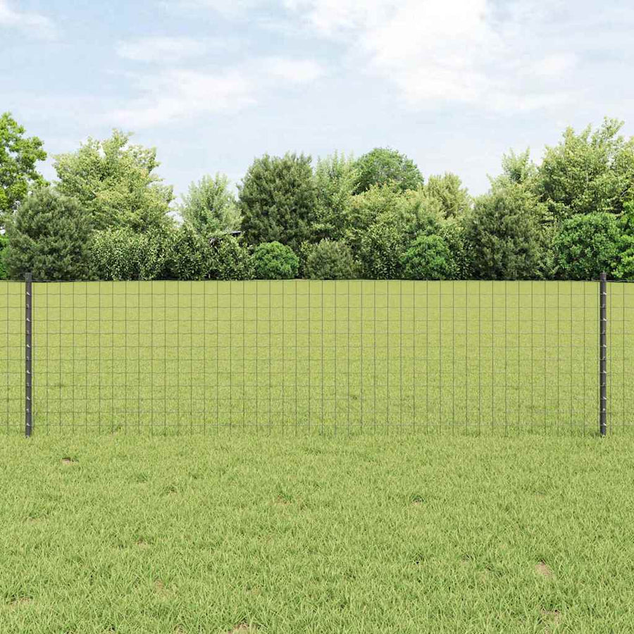 Afrasteringspaal 22 pcs Grijs 100 cm Staal