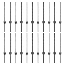 Afrasteringspaal 22 pcs Grijs 100 cm Staal
