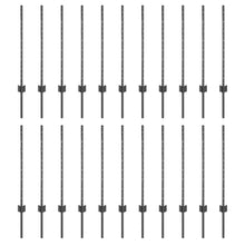 Afrasteringspaal 22 pcs Grijs 120 cm Staal