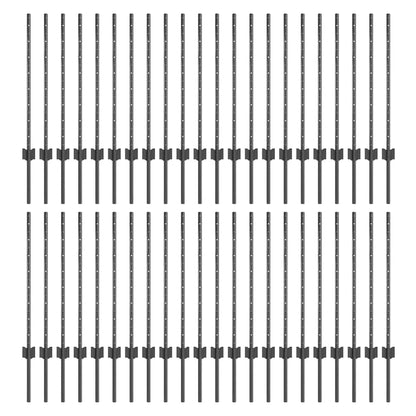 Afrasteringspaal 44 pcs Grijs 120 cm Staal