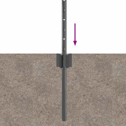 Afrasteringspaal 44 pcs Grijs 120 cm Staal