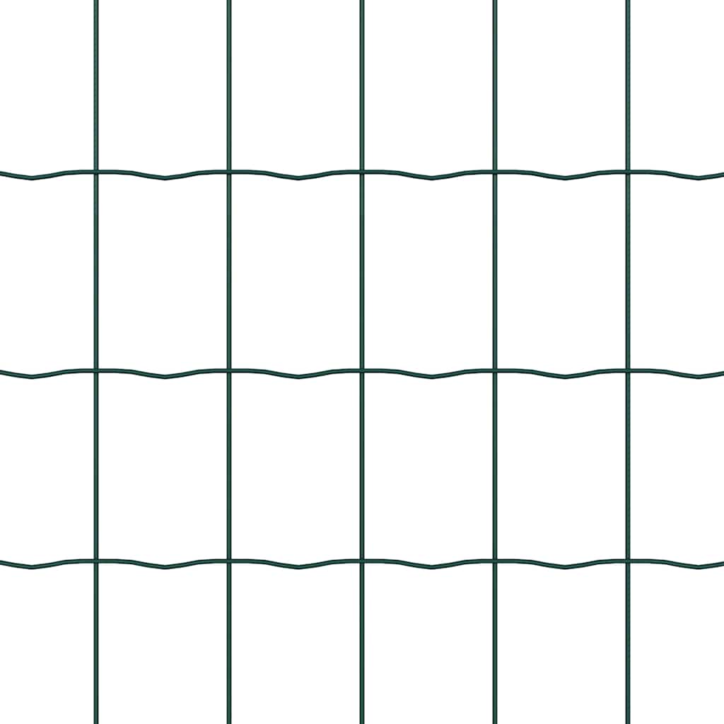 Hek Met Paal 0,8 X 25 M Staal En Pvc Groen 25 x 0,8 m hek (5 x 7,5 cm gaas)