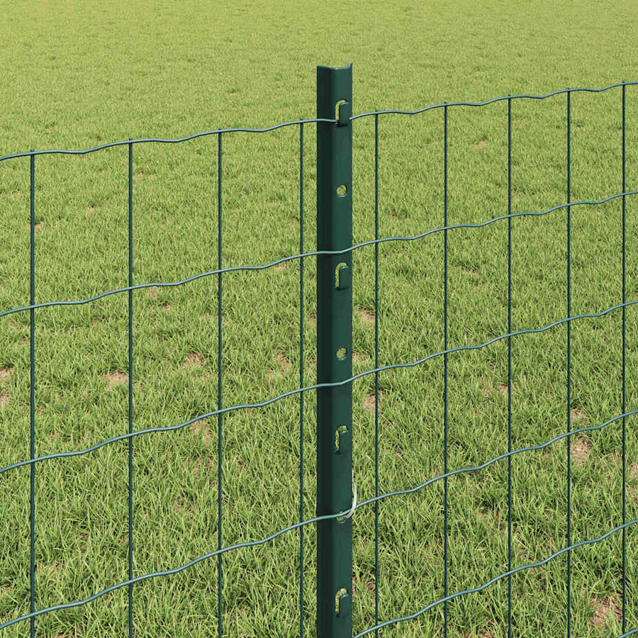 Hek Met Paal 0,8 X 25 M Staal En Pvc Groen 25 x 0,8 m hek (5 x 7,5 cm gaas)