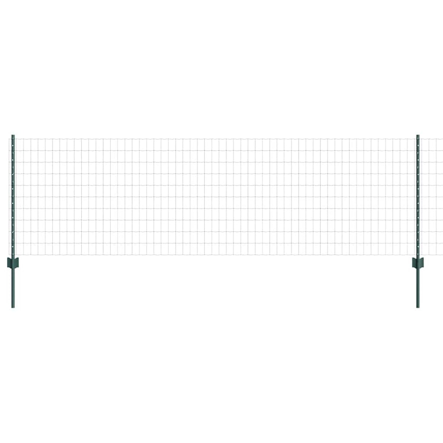 Hek Met Paal 0,8 X 25 M Staal En Pvc Groen 25 x 0,8 m hek (5 x 7,5 cm gaas)