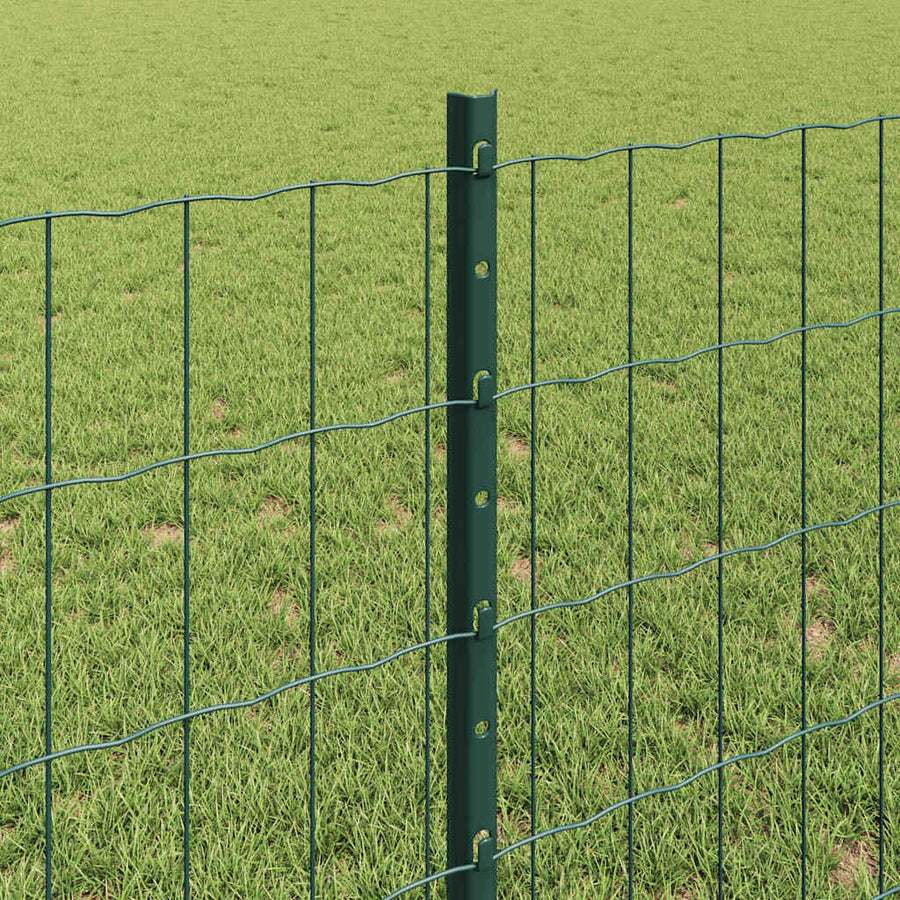 Hek Met Paal 0,8 X 25 M Staal En Pvc Groen 25 x 0,8 m hek (5 x 10 cm gaas)