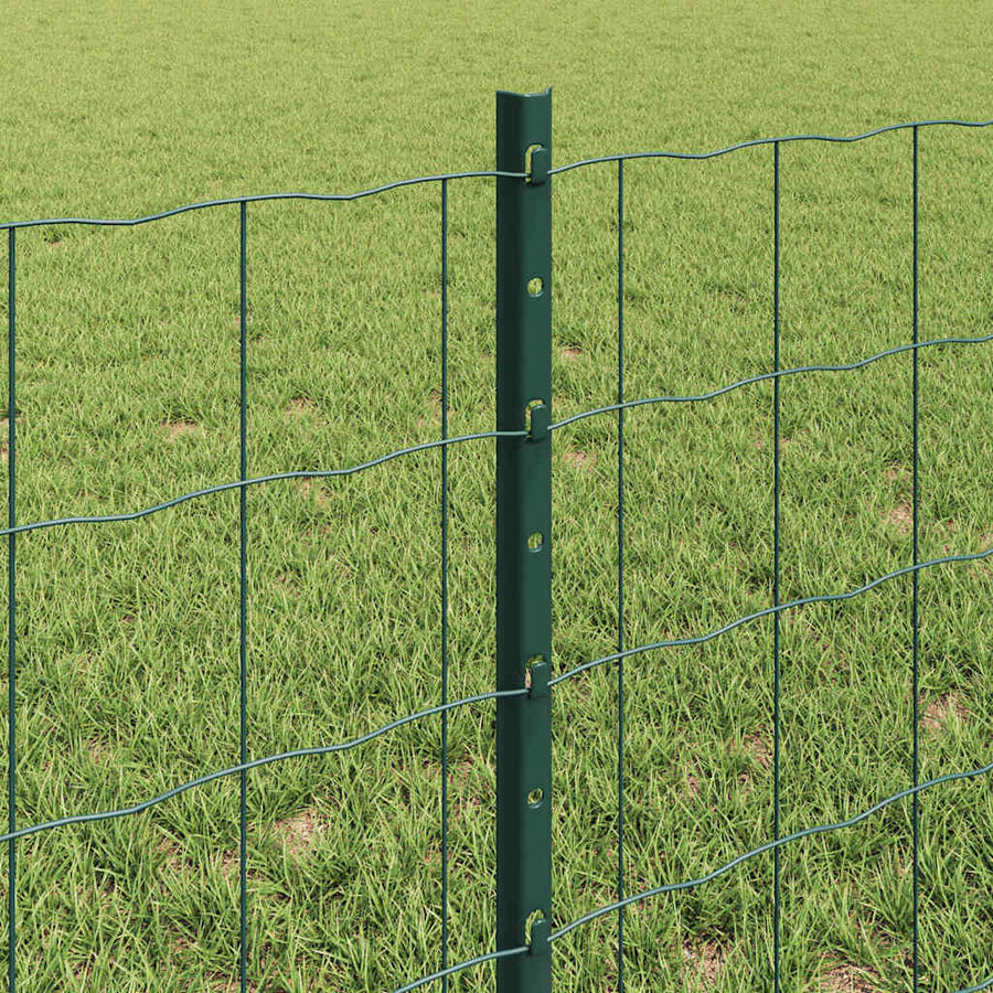 Hek Met Paal 0,6 X 25 M Staal En Pvc Groen 25 x 0,6 m hek (7,5 x 10 cm gaas)