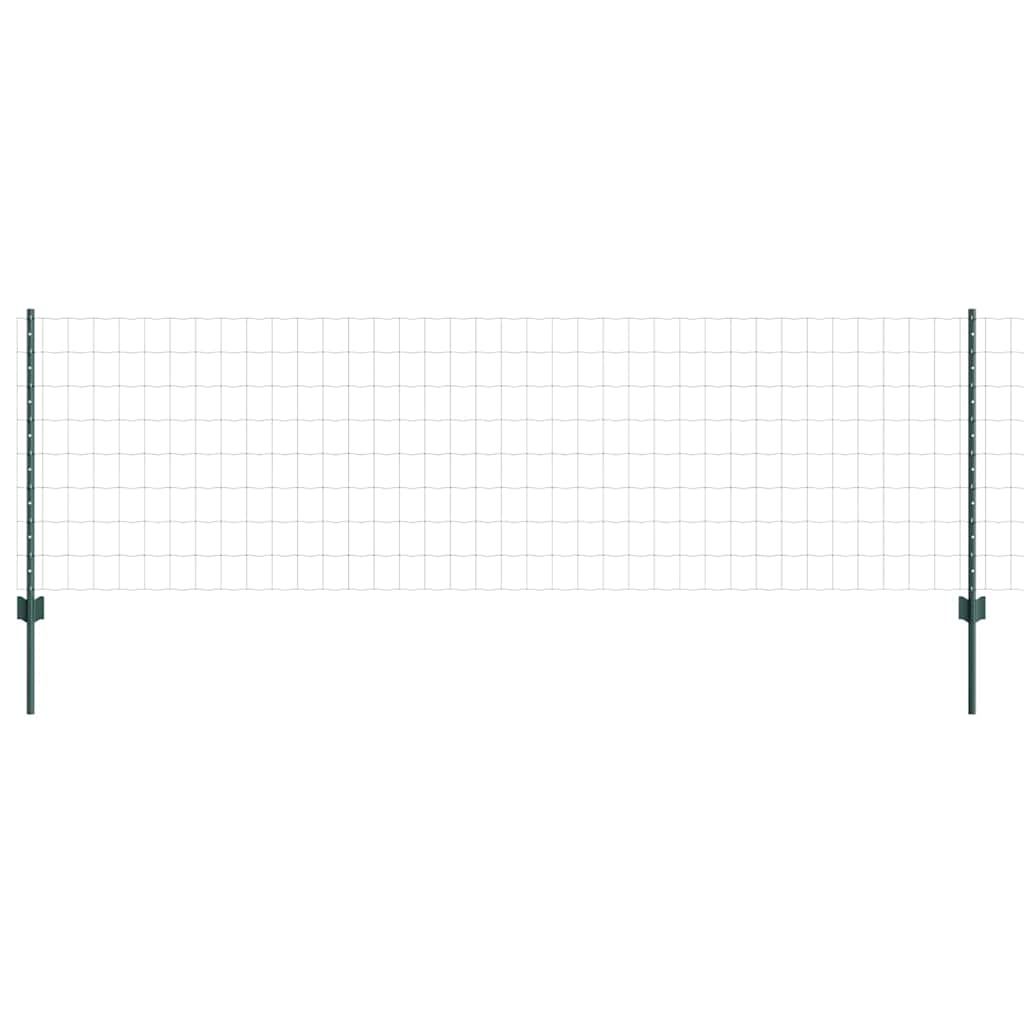 Hek Met Paal 0,8 X 25 M Staal En Pvc Groen 25 x 0,8 m hek (7,5 x 10 cm gaas)