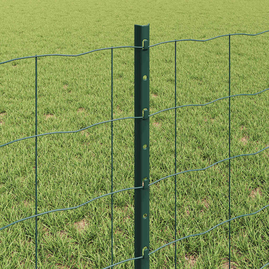 Hek Met Paal 0,6 X 25 M Staal En Pvc Groen 25 x 0,6 m hek (10 x 10 cm gaas)