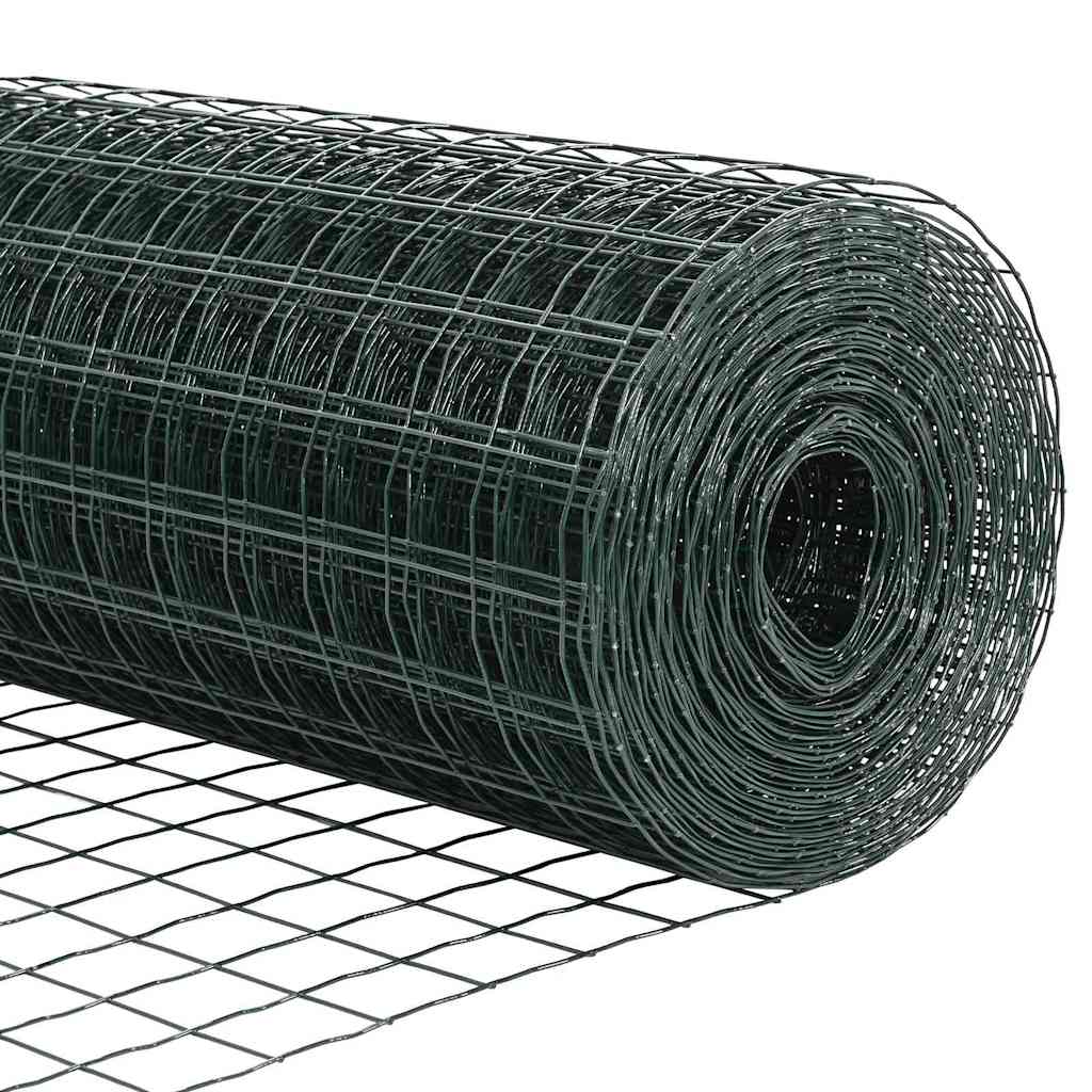 Hek Met Paal 0,8 X 25 M Staal Groen 25 x 0,8 m hek (10 x 10 cm maas)