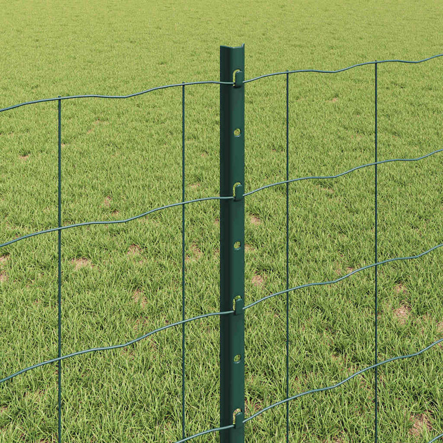Hek Met Paal 0,8 X 25 M Staal Groen 25 x 0,8 m hek (10 x 10 cm maas)