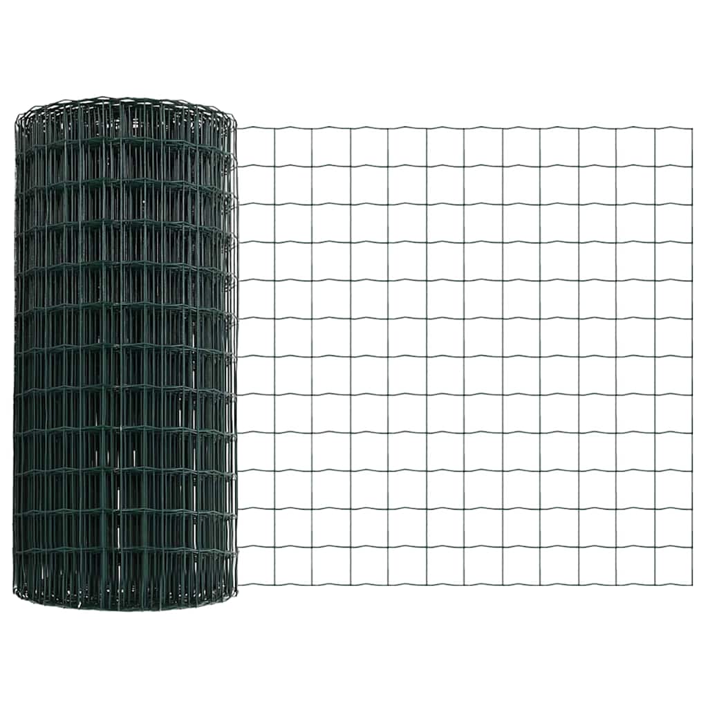 Hek Met Paal 0,6 X 50 M Staal En Pvc Groen 50 x 0,6 m hek (5 x 5 cm gaas)
