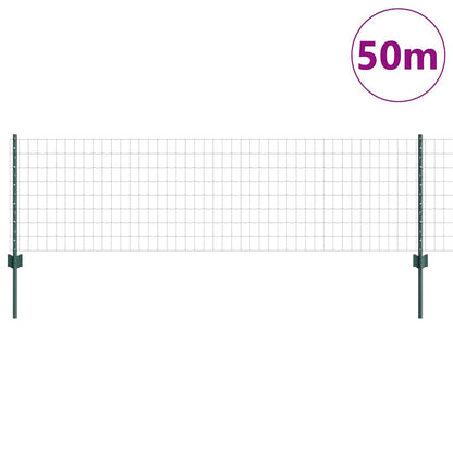 Hek Met Paal 0,6 X 50 M Staal En Pvc Groen 50 x 0,6 m hek (5 x 7,5 cm gaas)