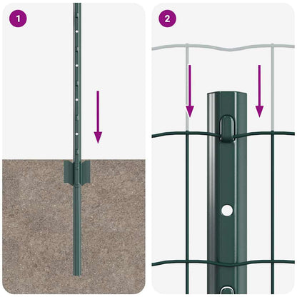Hek Met Paal 0,6 X 50 M Staal En Pvc Groen 50 x 0,6 m hek (5 x 10 cm gaas)