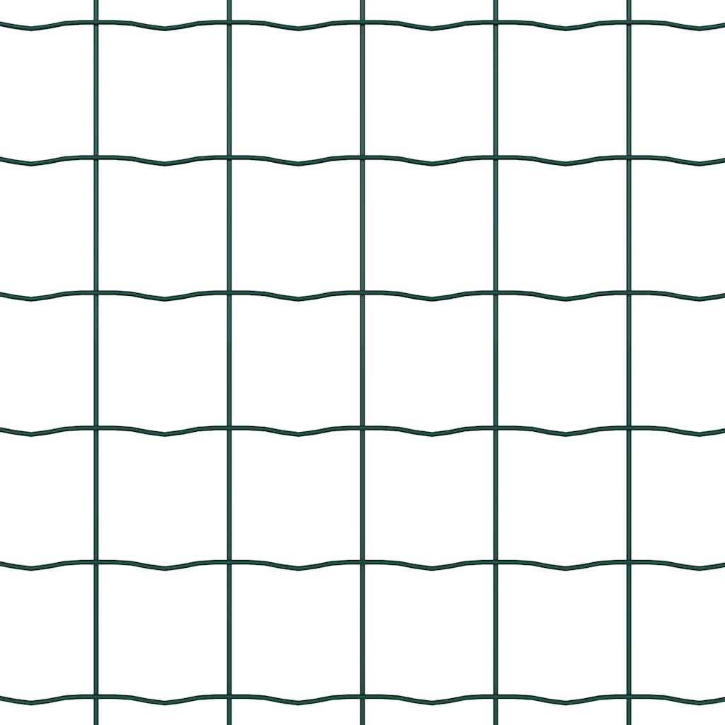 Hek Met Paal 0,6 X 50 M Staal En Pvc Groen 50 x 0,6 m omheining (10 x 10 cm gaas)