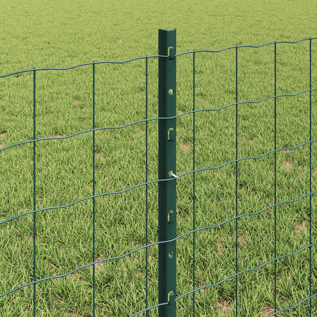 Hek Met Paal 0,6 X 25 M Staal En Pvc Groen 25 x 0,6 m hek (7,7 x 6,4 cm gaas)
