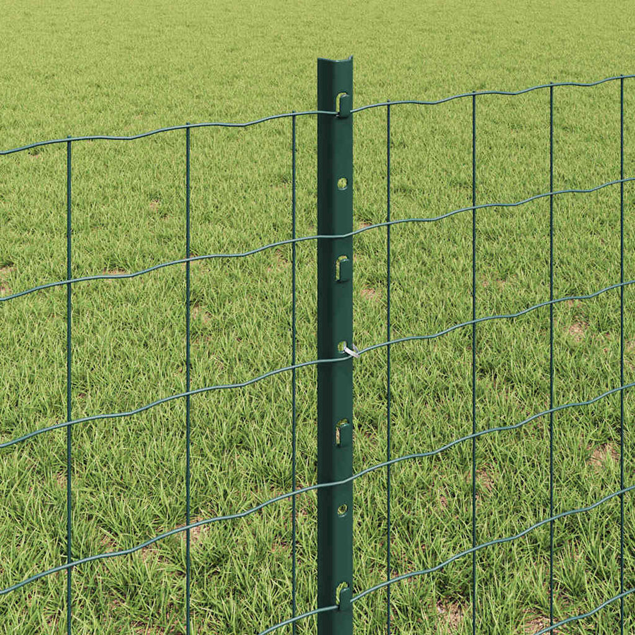 Hek Met Paal 0,6 X 50 M Staal En Pvc Groen 50 x 0,6 m omheining (7,7 x 6,4 cm gaas)
