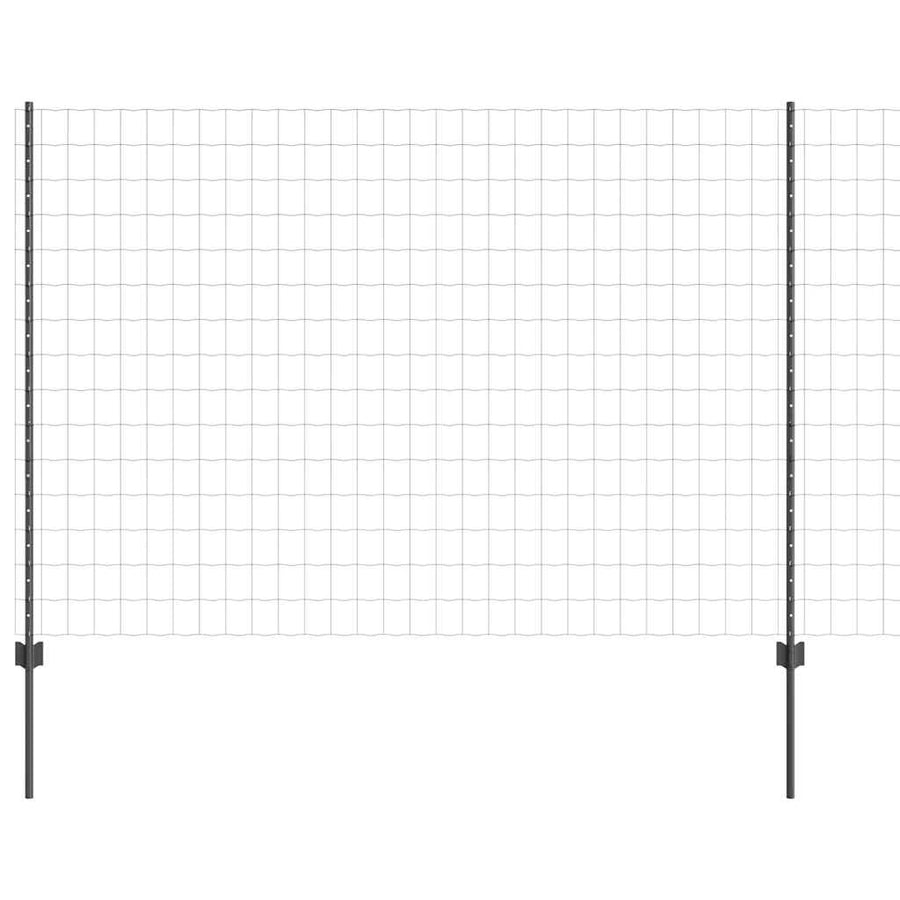 Hek met Paal Grijs 1,5 x 10 m Staal en PVC