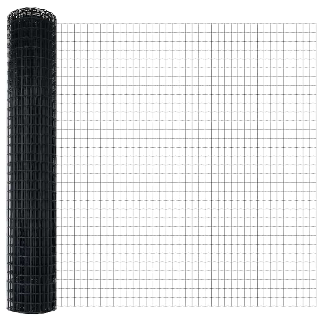 Hek met Paal Grijs 1,5 x 10 m Staal en PVC