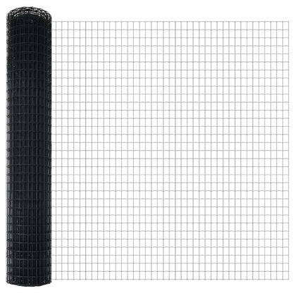 Hek met Paal Grijs 1,5 x 10 m Staal en PVC
