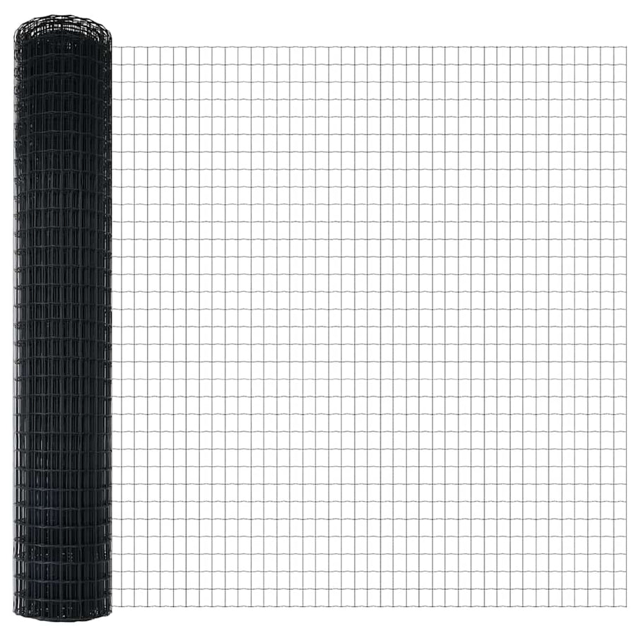 Hek met Paal Grijs 1,5 x 10 m Staal en PVC