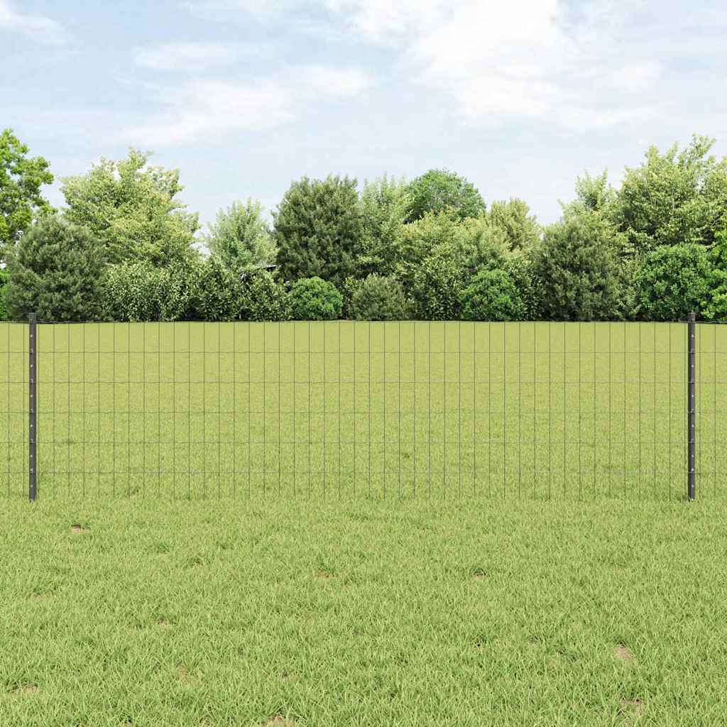 Hek met Paal Grijs 0,6 x 50 m Staal en PVC