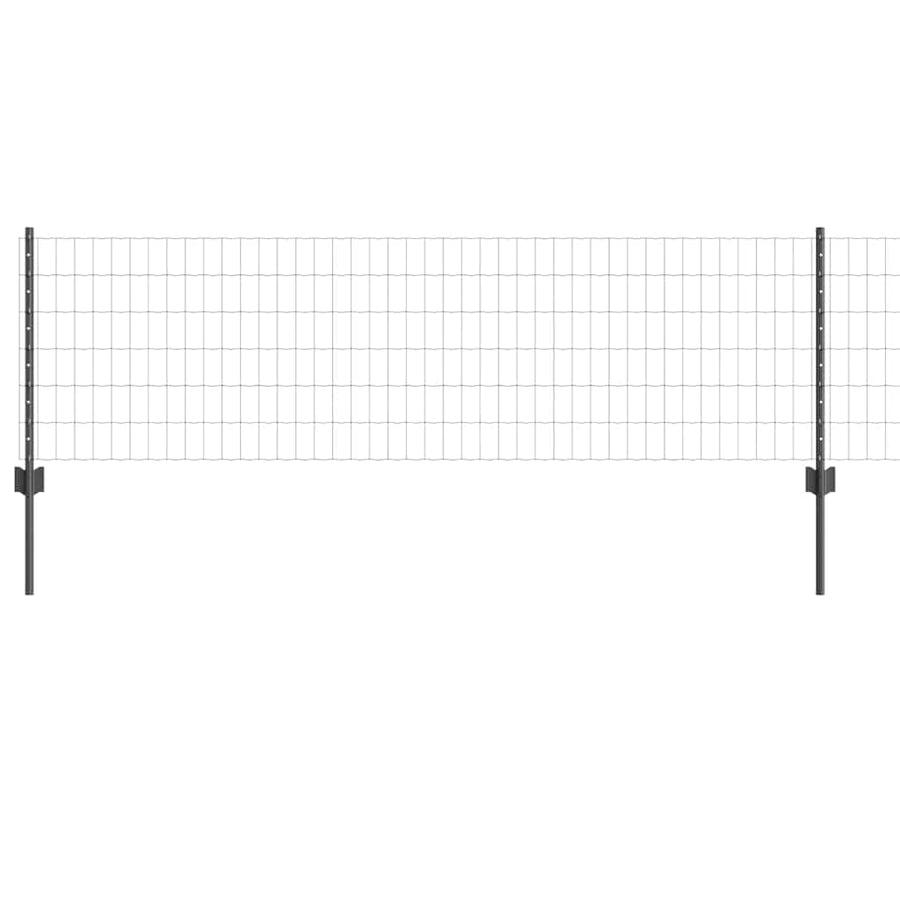 Hek met Paal Grijs 0,6 x 50 m Staal en PVC