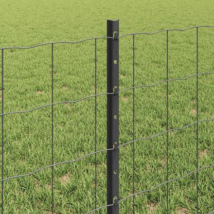 Hek met Paal Grijs 0,6 x 50 m Staal en PVC