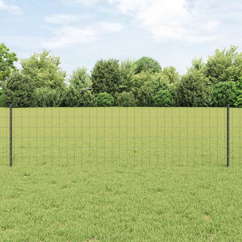 Hek met Paal Grijs 0,6 x 50 m Staal en PVC