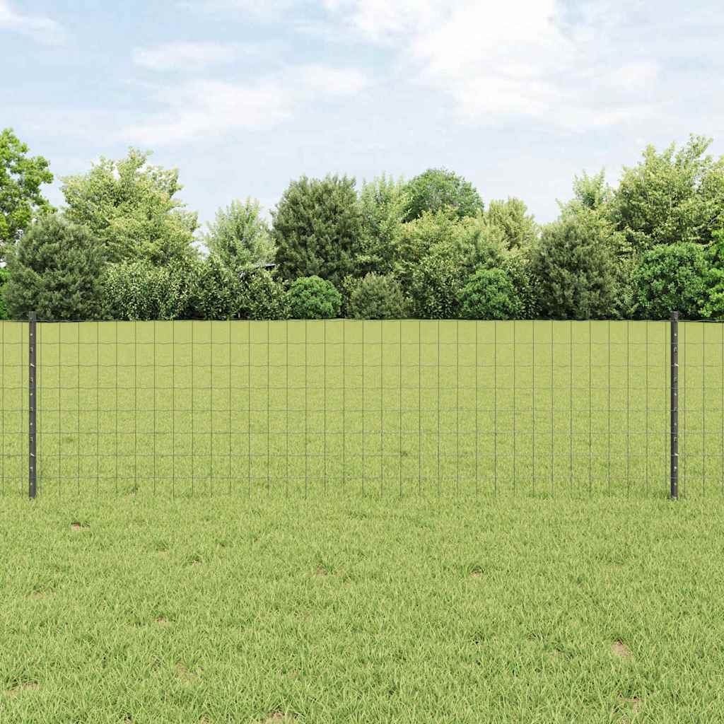 Hek met Paal Grijs 0,6 x 50 m Staal en PVC