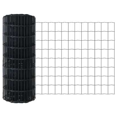 Hek met Paal Grijs 0,6 x 50 m Staal en PVC