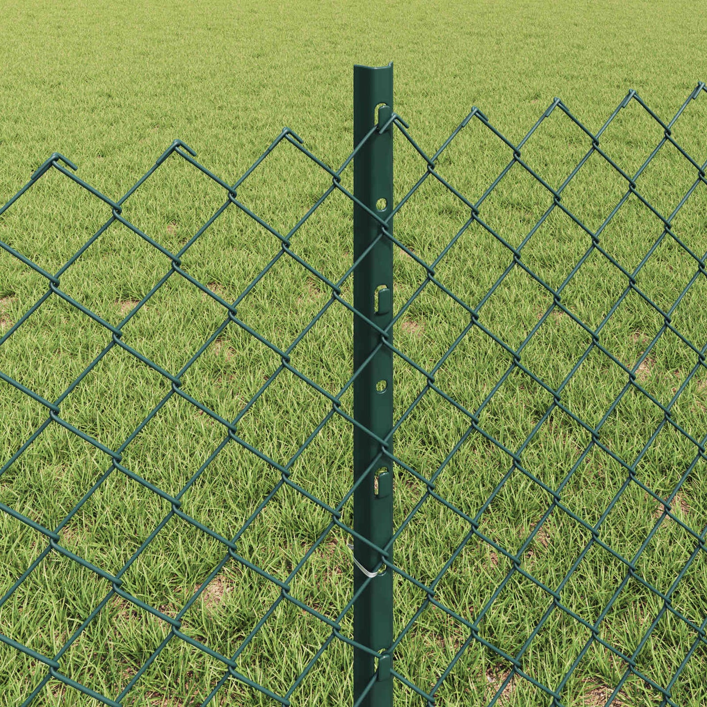 Hek Met Paal 0,6 X 25 M Staal En Pvc Groen 25 x 0,6 m hek (4 x 4 cm gaas)