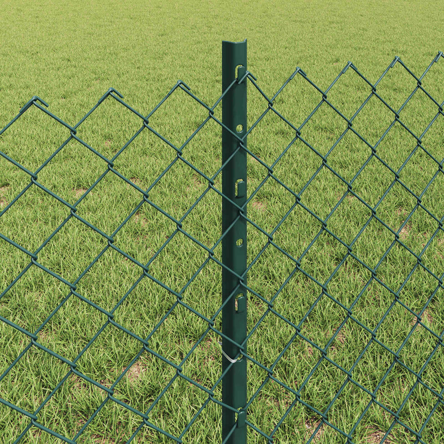 Hek Met Paal 0,6 X 25 M Staal En Pvc Groen 25 x 0,6 m hek (4 x 4 cm gaas)