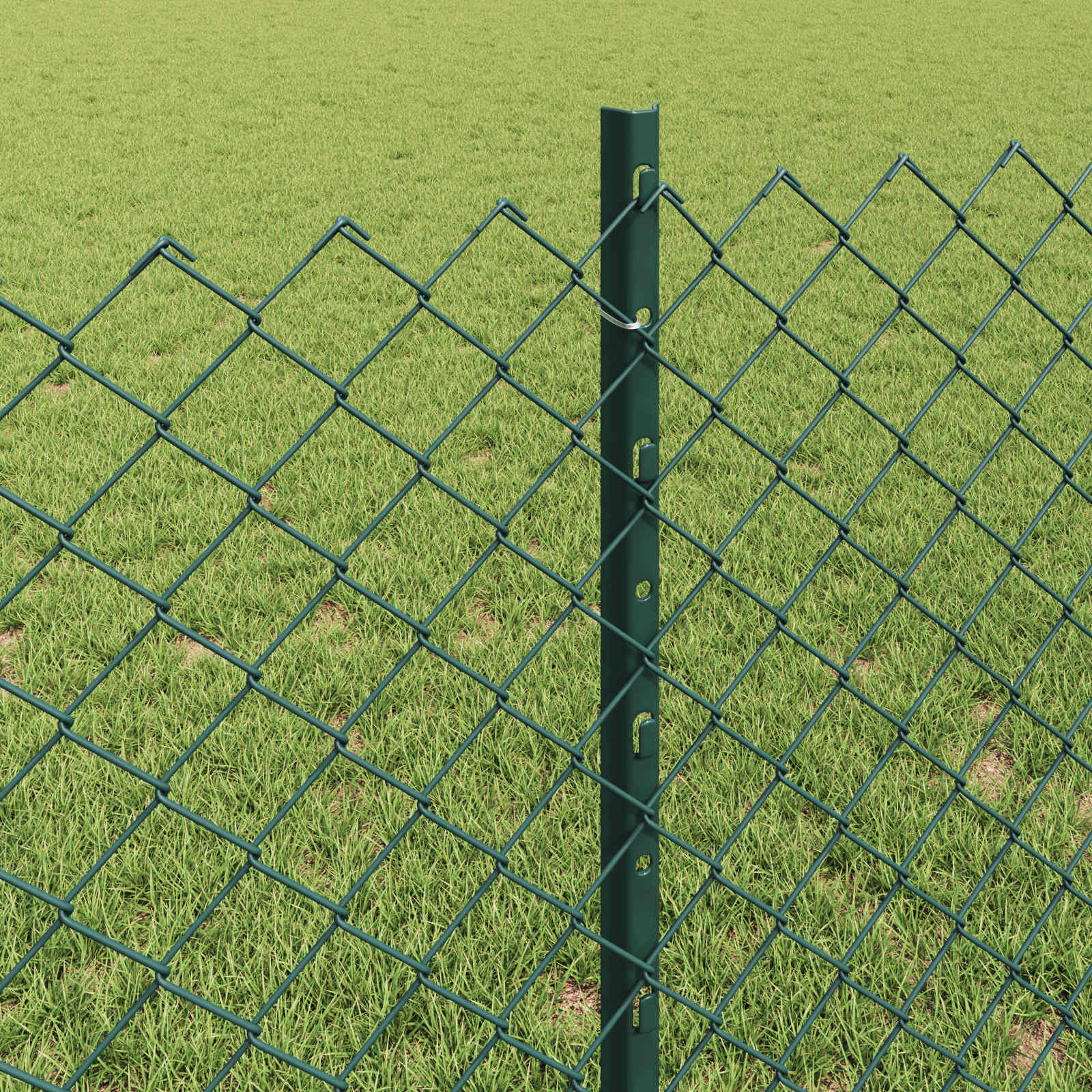 Hek Met Paal 0,8 X 25 M Staal En Pvc Groen 25 x 0,8 m omheining (4 x 4 cm gaas)