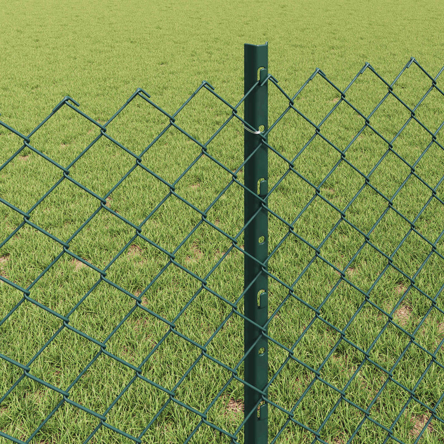 Hek Met Paal 0,8 X 25 M Staal En Pvc Groen 25 x 0,8 m omheining (4 x 4 cm gaas)