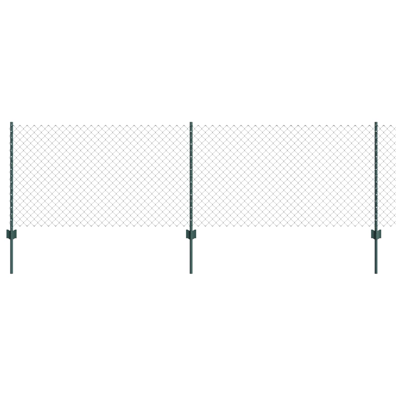Hek Met Paal 0,8 X 25 M Staal En Pvc Groen 25 x 0,8 m omheining (4 x 4 cm gaas)
