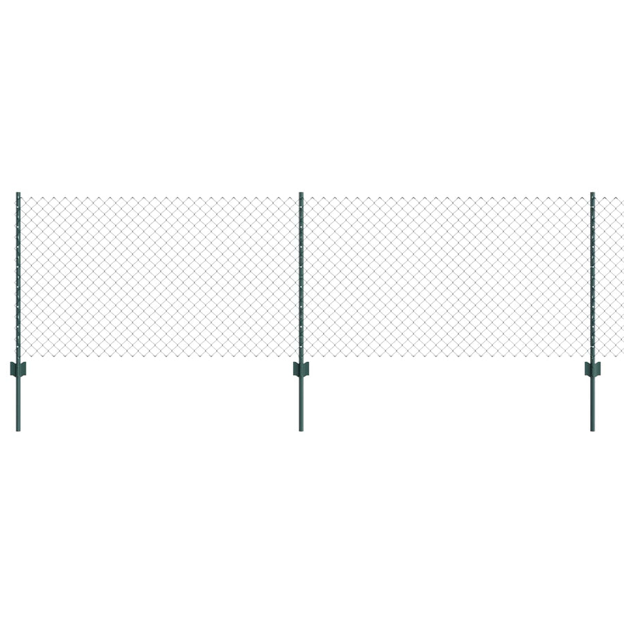Hek Met Paal 0,8 X 25 M Staal En Pvc Groen 25 x 0,8 m omheining (4 x 4 cm gaas)