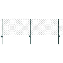 Hek Met Paal 0,6 X 25 M Staal En Pvc Groen 25 x 0,6 m afscheiding (6 x 6 cm gaas)