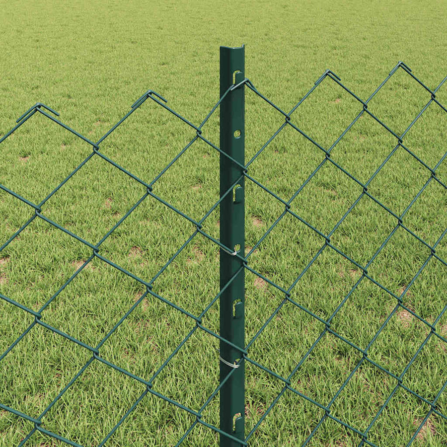 Hek Met Paal 0,8 X 25 M Staal Groen 25 x 0,8 m hek (6 x 6 cm gaas)